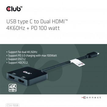 Adaptador Club 3D USB-C a...