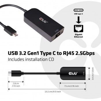 Adaptador Club 3D USB-C/M a...